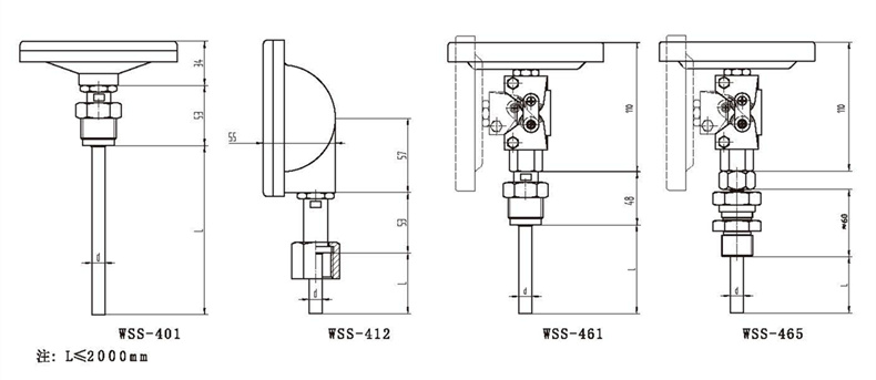 WSS工業雙金屬溫度計（通用型螺紋式）_http://m.hxdz8.cn_雙金屬溫度計_第3張