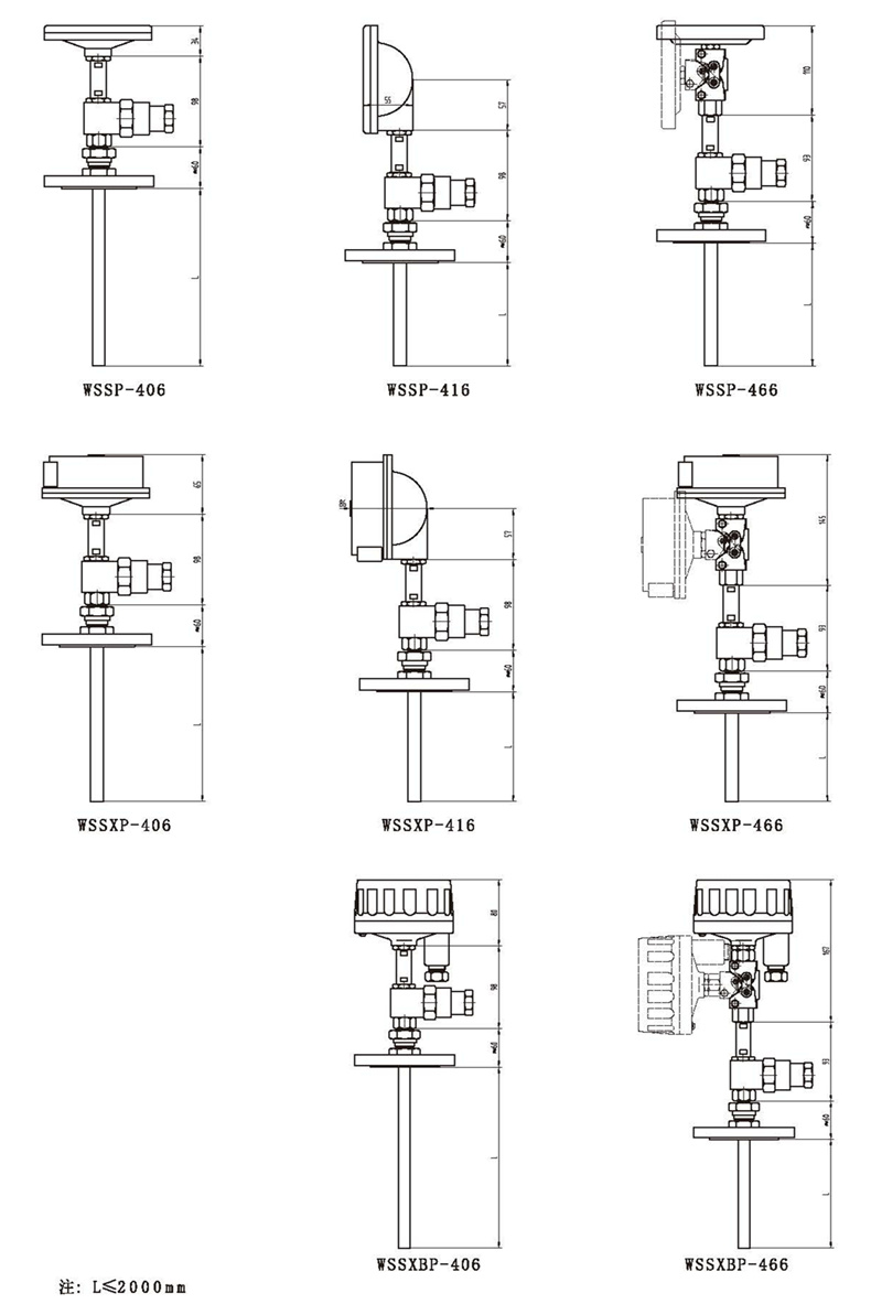 WSSX工業(yè)雙金屬溫度計（一體化型法蘭式）_http://m.hxdz8.cn_雙金屬溫度計_第3張