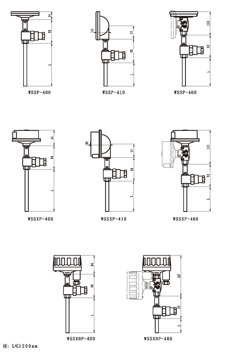 WSSX工業雙金屬溫度計（一體化型無固定裝置）_http://m.hxdz8.cn_雙金屬溫度計_第3張